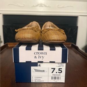Crown & Ivy Woven Cognac Loafers